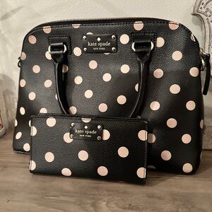 🖤 Kate Spade Polka Dot Satchel w/ Matching Wallet – READ 🖤
